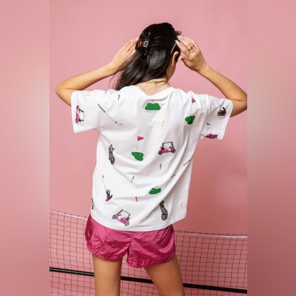 QUEEN OF SPARKLES Scatter GOLF ICON Tee Top NWT - Picture 5 of 5